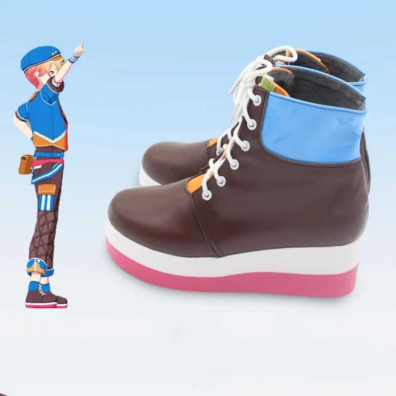 Spelproject Sekai Kleurrijk Podium Tenma Tsukasa Cosplay Schoenen Pu Lederen Schoenen Halloween Carnaval Laarzen Cosplay Prop Op Maat Gemaakt