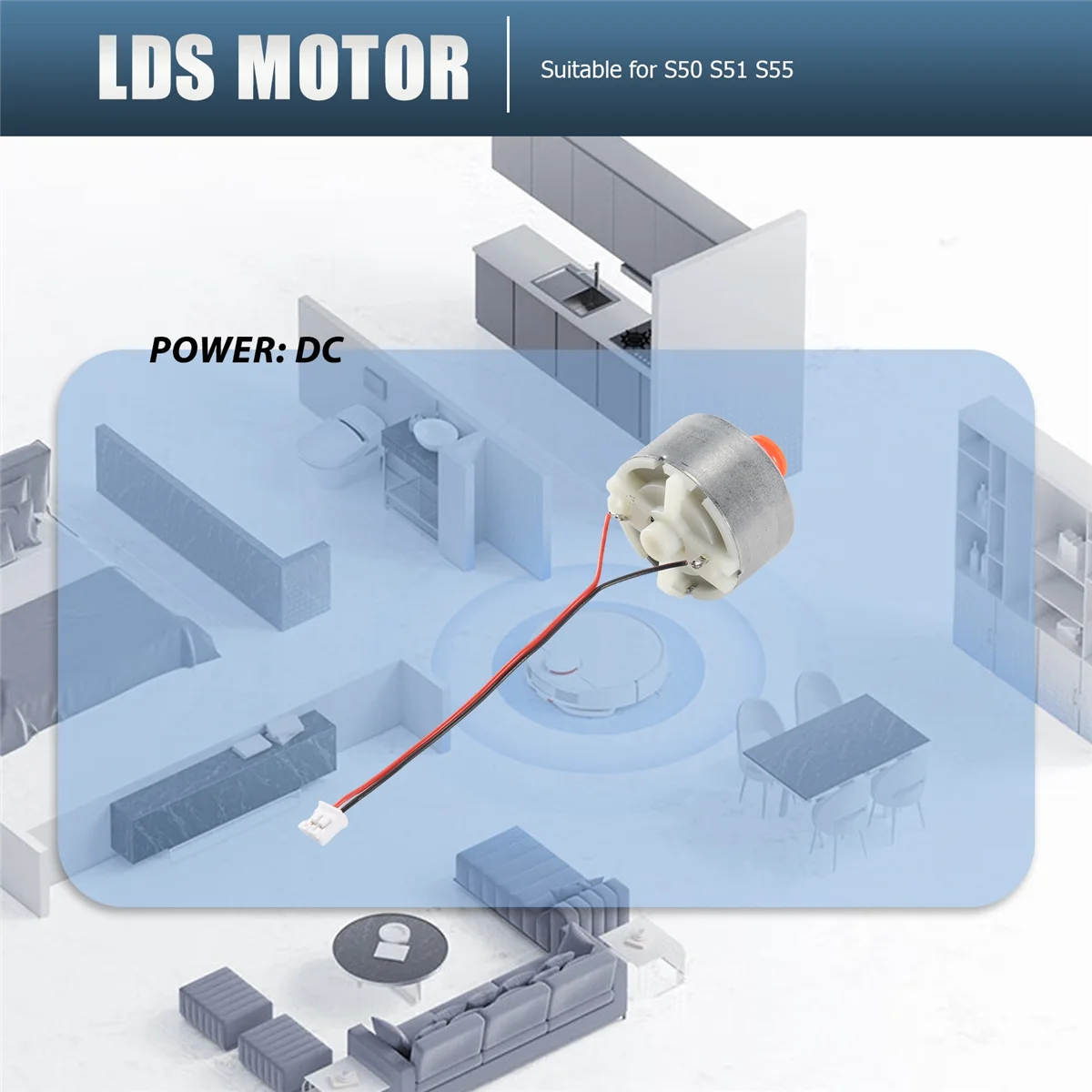 محرك Lidar لمكنسة كهربائية من روبوروك ، بكرة برتقالية ، مستشعر المسافة ، S50 ، S51 ، S55