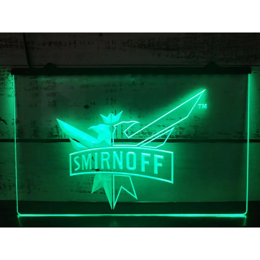 Smirnoff Vodka Wine Beer Bar 3D Carving LED Neon Sign Wall Art for Home,Farmhouse,Room,Bedroom,Office Decor,Unique,Eye-catching