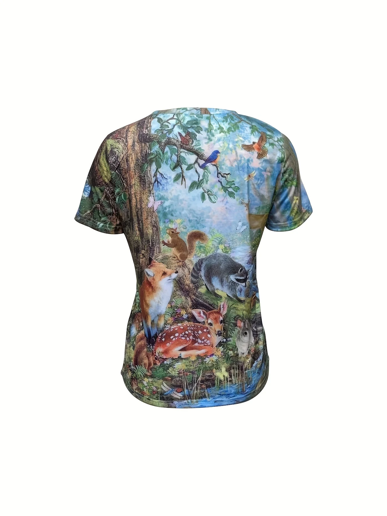 Camiseta con estampado de animales para mujer, camisetas de gran tamaño, ropa de tendencia, blusa barata de verano, camisetas de cuello redondo 2024