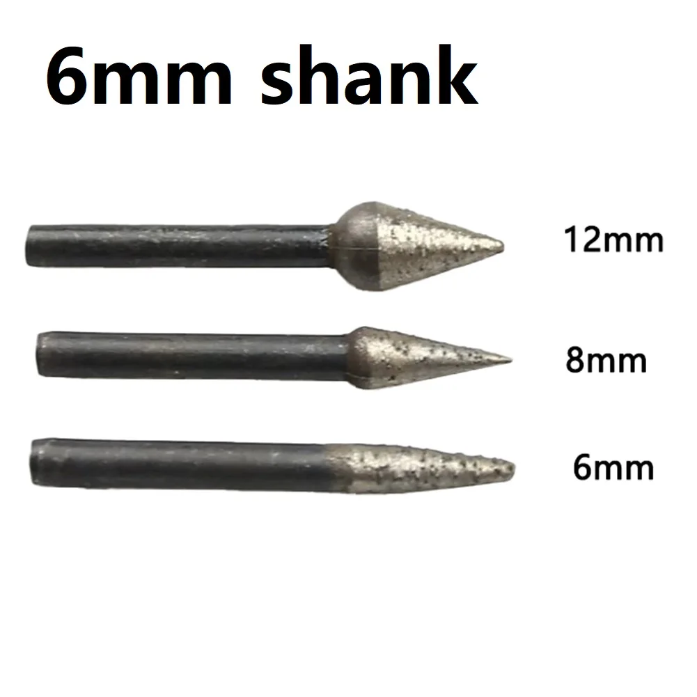 Cabeça de moagem ponto abrasivo moedor de ar broca de bancada 6mm haste diamante od 6/8/12/14mm cone sinterizado prático