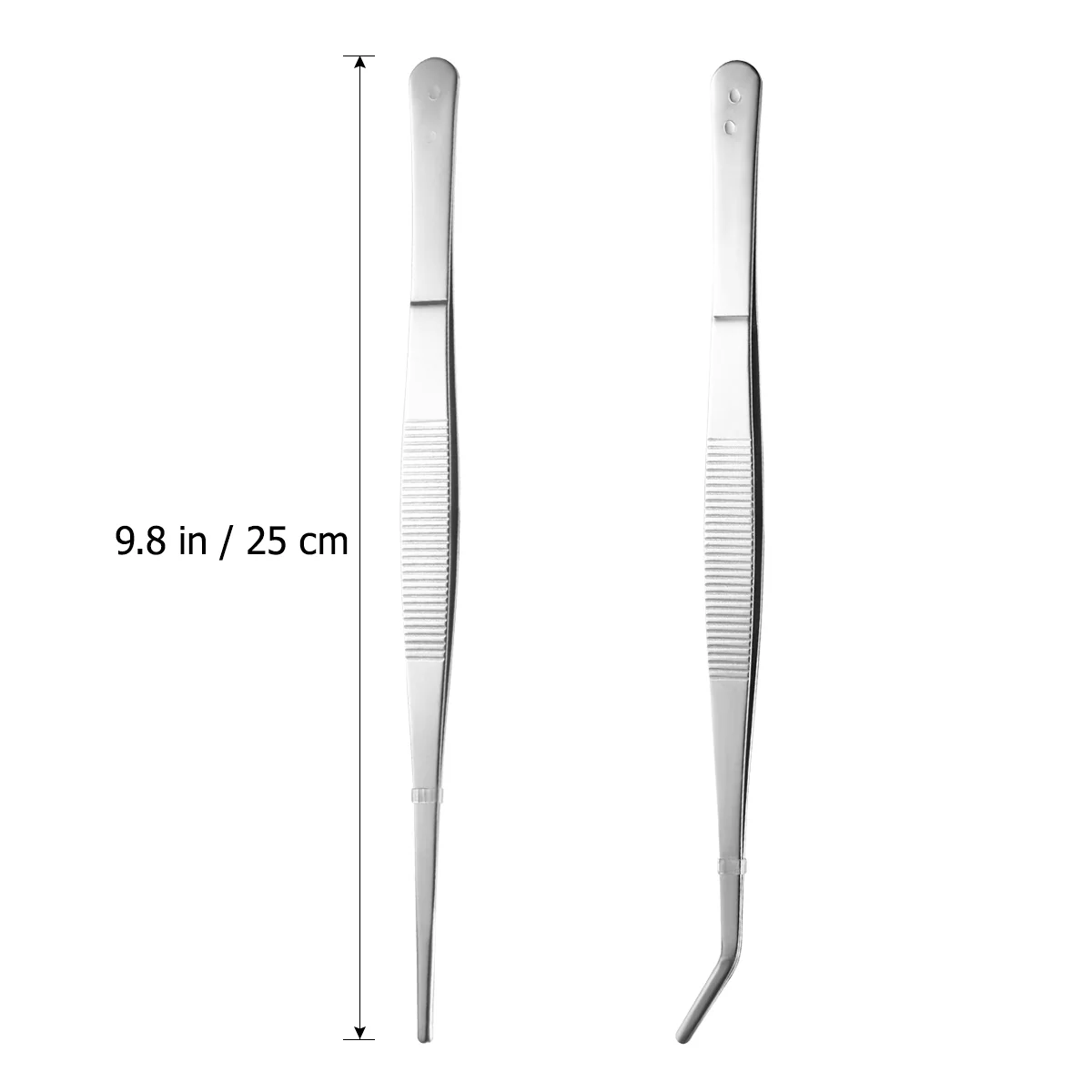 25CM Long Stainless Steel Straight and Curved Nippers Tweezers Reptile Feeding Tongs for Reptile Snakes Lizards Spider