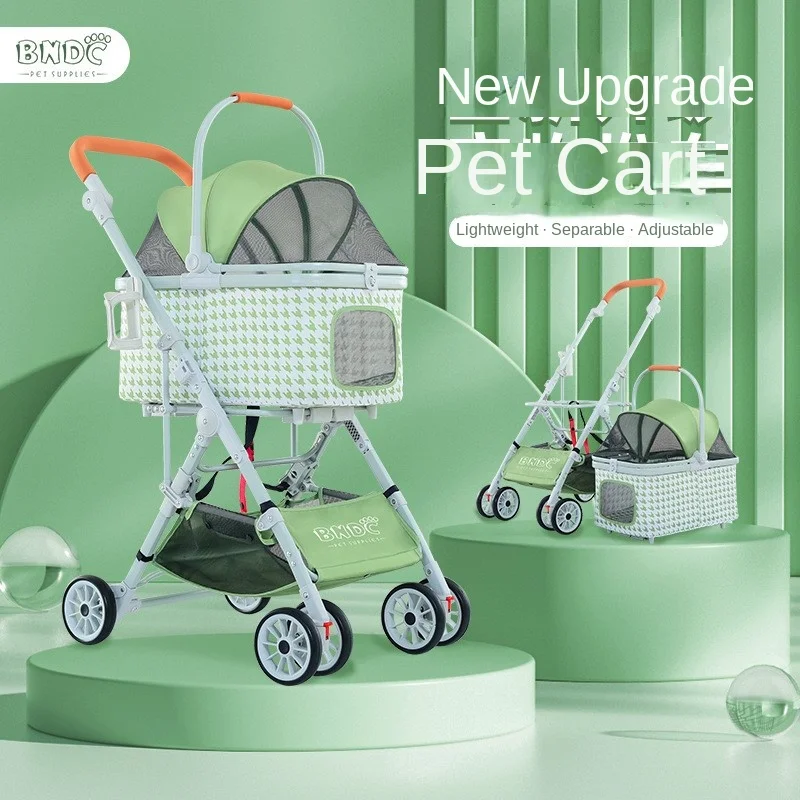 

Honey Pet BNDC Detachable Pet Stroller One Cart With Three Uses Universal Pet Stroller For Cats Dogs Thousand Bird Grid Stroller