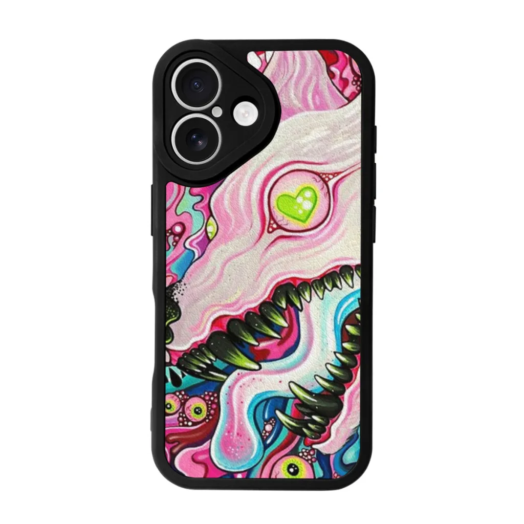 

Glitterwolf Acrylic Painting Phone Case For iPhone 16 Pro Max Silicone Skin Case