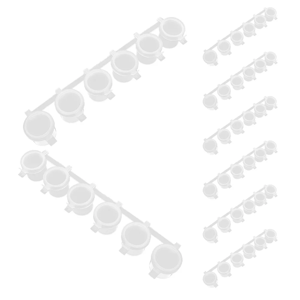 

8pcs Watercolor Paint Pans Empty Box 10Ml Plastic Mini Paint Storage Container Strip With Lid For School Art Crafts Clear