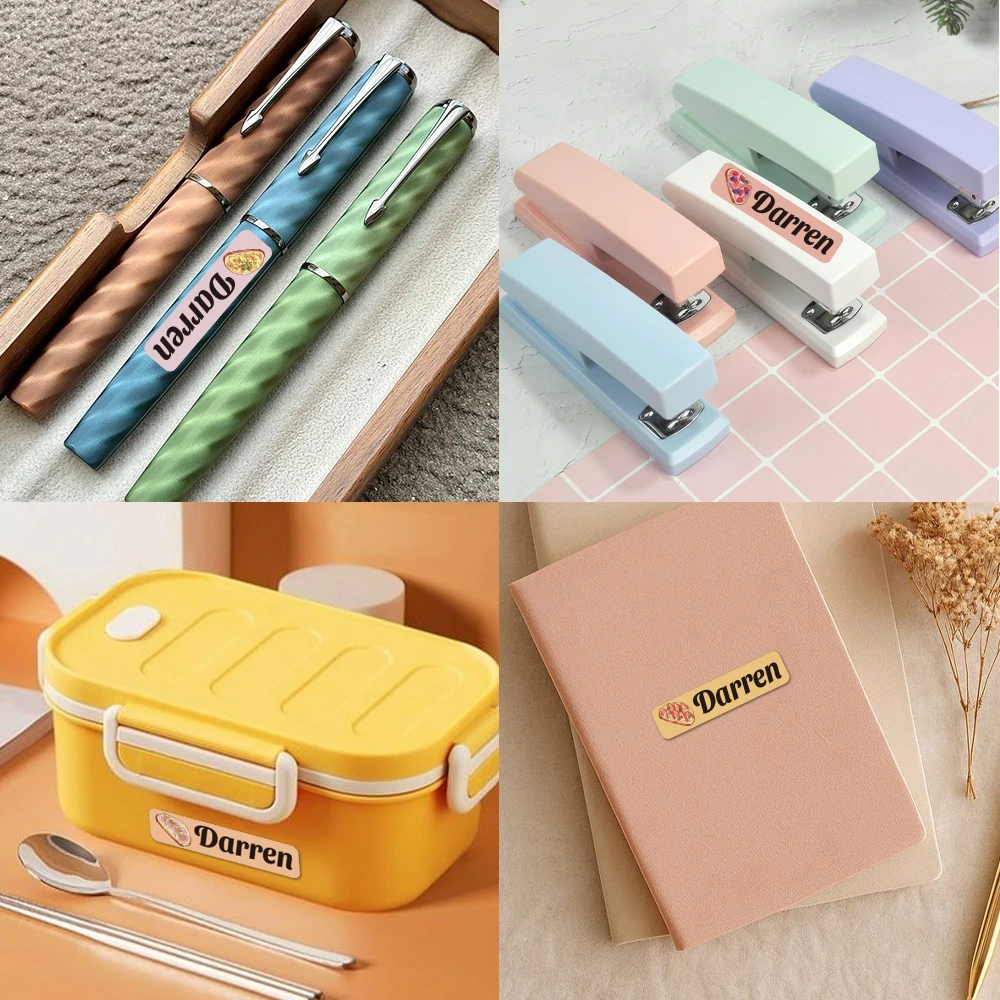 Custom Cartoon Name Sticker,Transparent DIY Birthday Gift Stickers for Kids Name Labels for School Bag Bottles Box Mug Uniform view 5