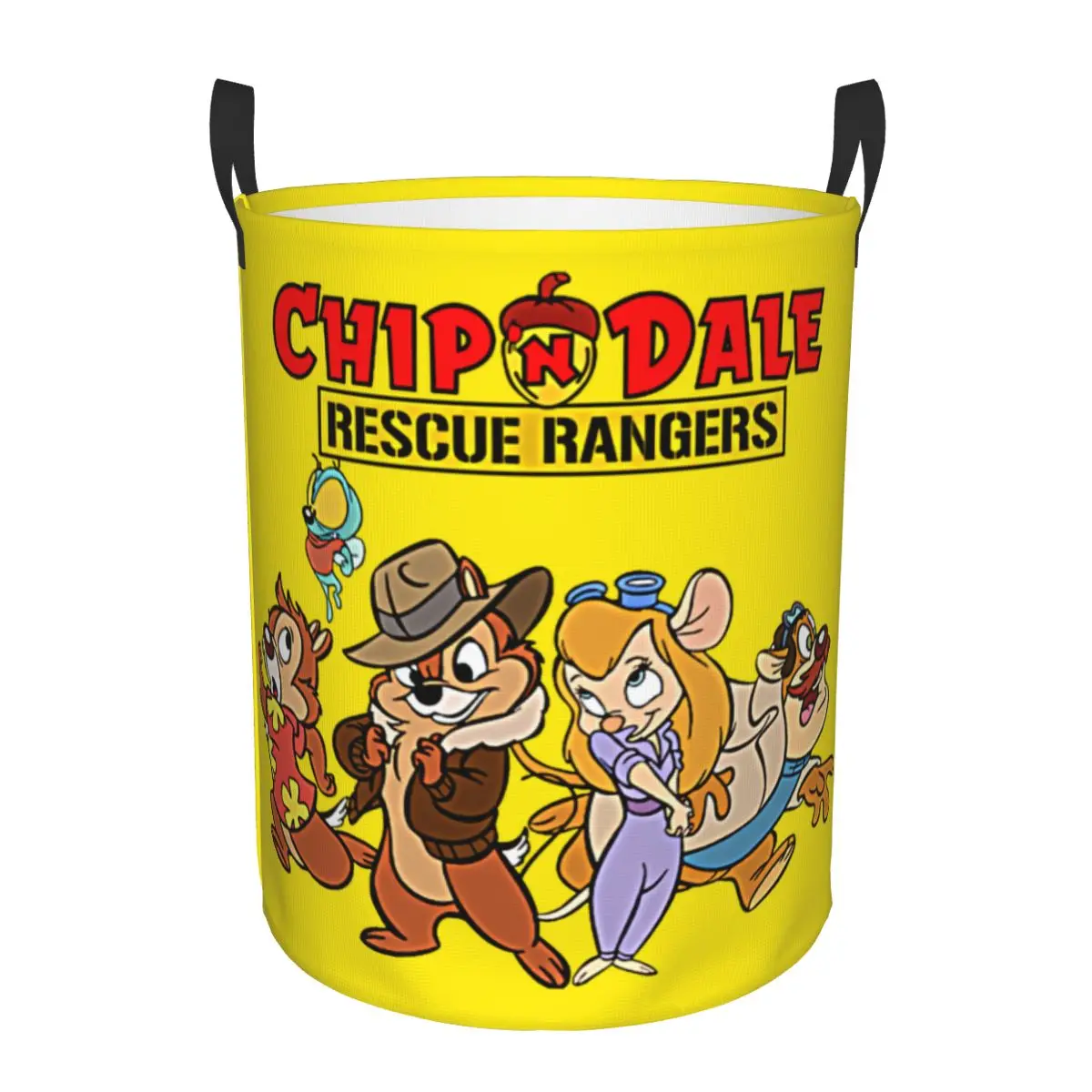 

Custom Chip And Dale Rescue Rangers Laundry Basket Foldable Clothes Hamper for Baby Kids Toys Storage Bag
