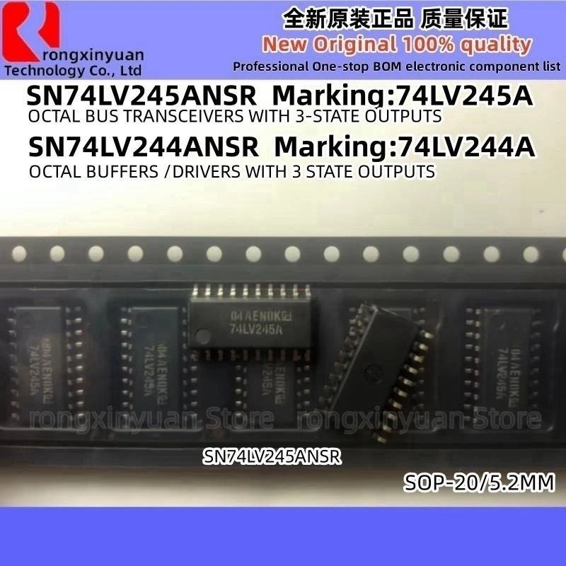 الأصلي SN74LV245ANSR ، 74LV245A ، SN74LV245A ، SN74LV244ANSR ، 74LV244A ، SN74LV244A ، SOP 20 ، 5.2 مللي متر ، جديد ، 10 قطعة