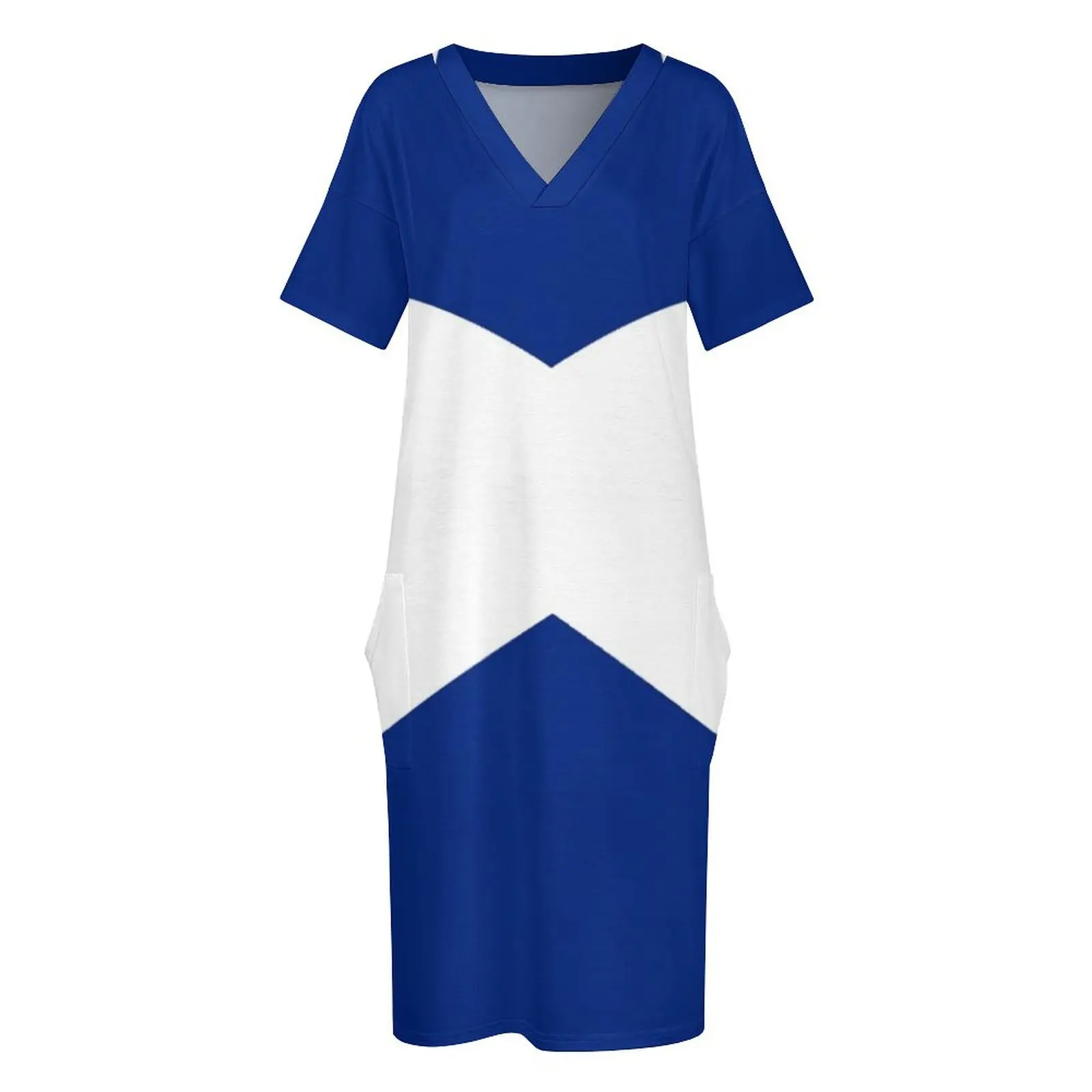 ビッグセントアンドリュースクロス - スコットランド国旗 Tシャツベッドカバー布団ルーズポケットドレス女性服女性服女性ファッション