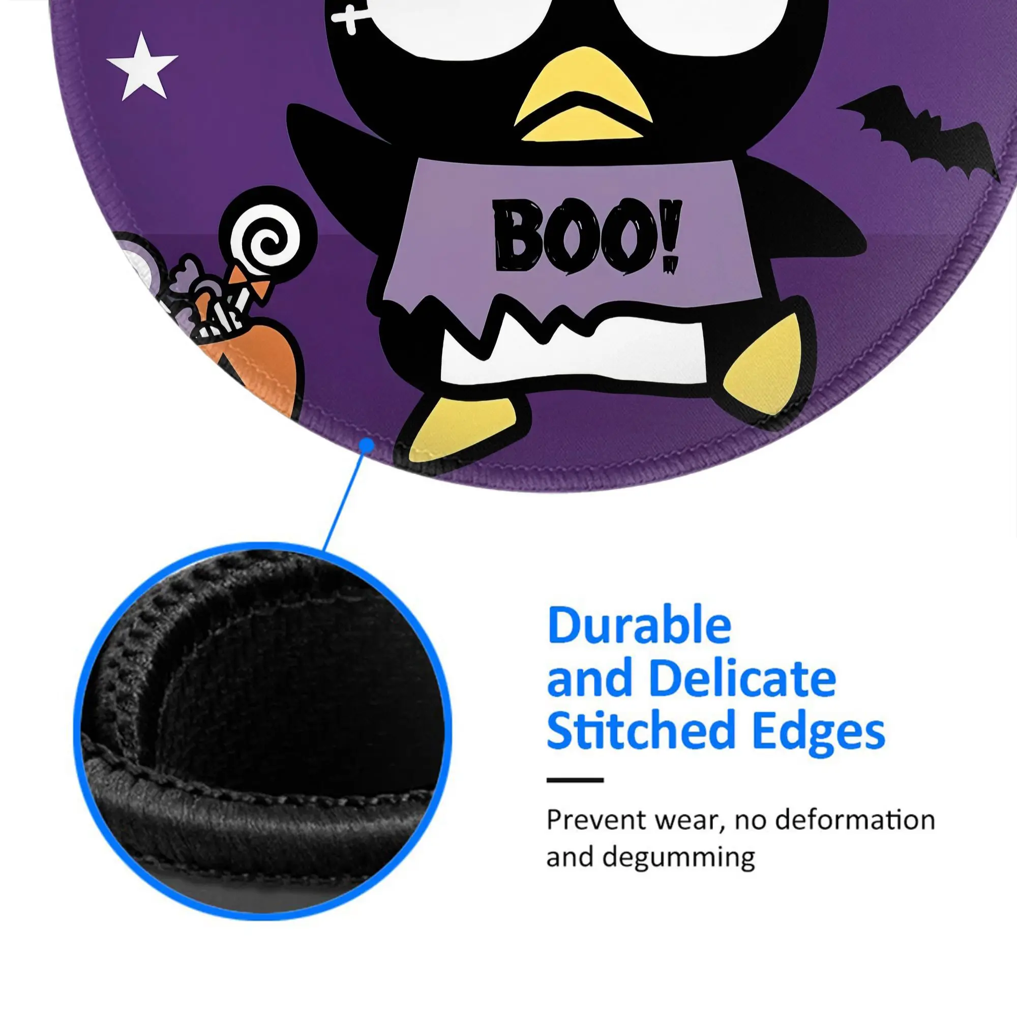 Badtz-Maru Runde Mini-Mauspad Teppich Anti-Rutsch-Matte Desktop 8 Zoll Spiel Computer Matte Gaming Gummi Mauspad