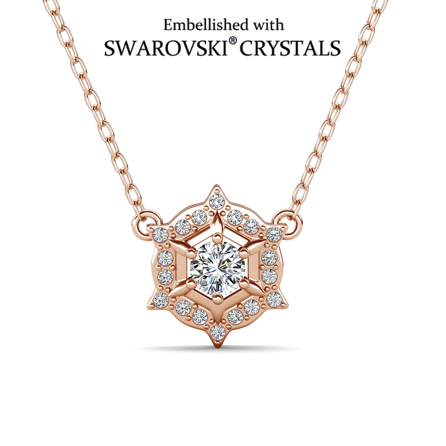 Snowflake Shaped Pendant Embellished with Swarovski Crystals Elegant for Woman Party Birthday Wedding Accessory Gift 2026