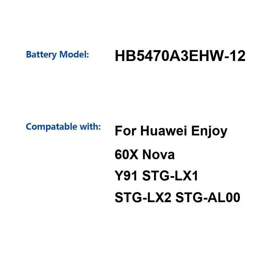 

Аккумулятор мобильного телефона HB5470A3EHW-12 7000 мАч для Huawei Enjoy 60X Nova Y91 Stg-LX1 Stg-LX2 Stg-AL00