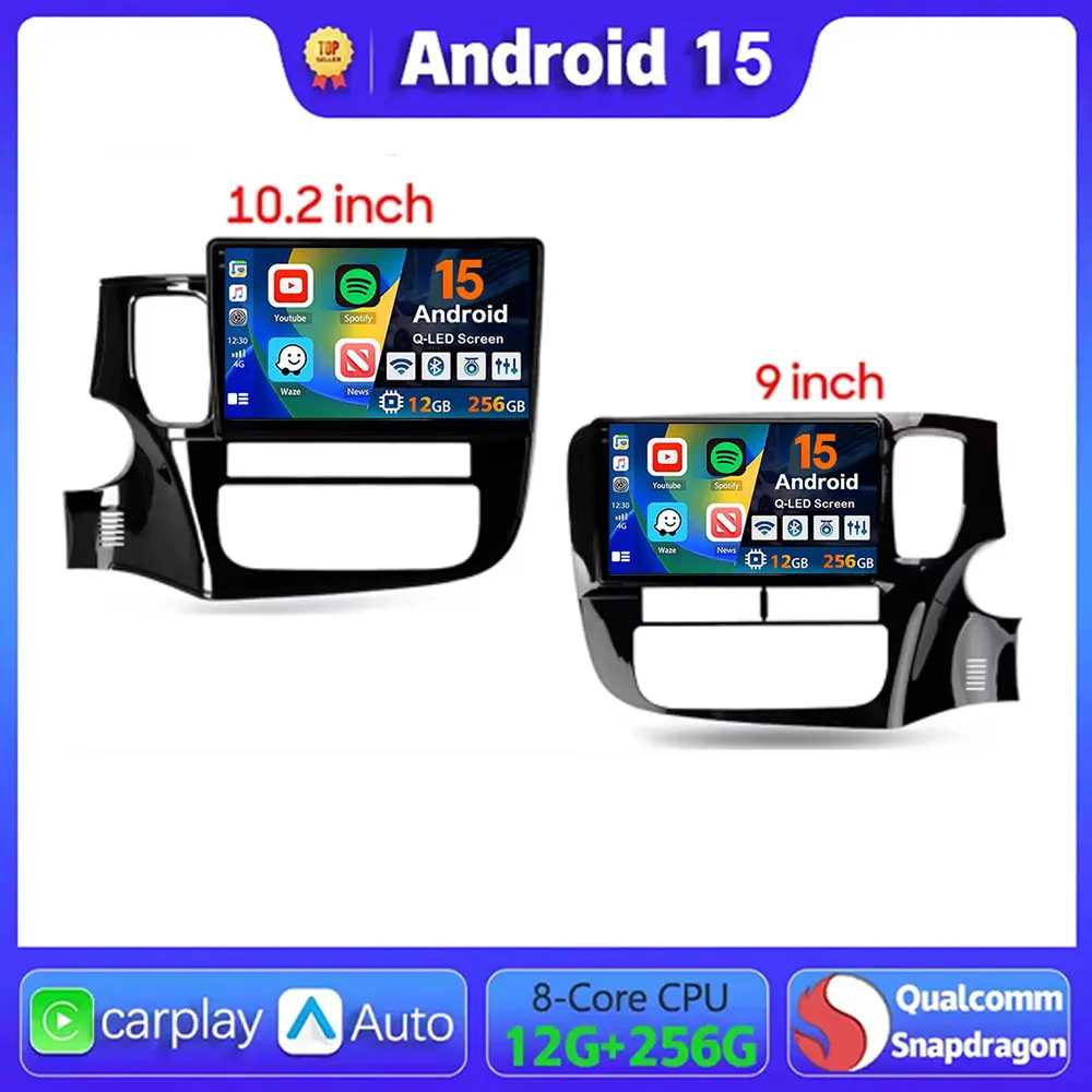 

Android 15 Carplay Car Radio For Mitsubishi Outlander 3 GF0W GG0W 2012 - 2018 Navigation GPS Multimedia Player stereo WiF+4G BT