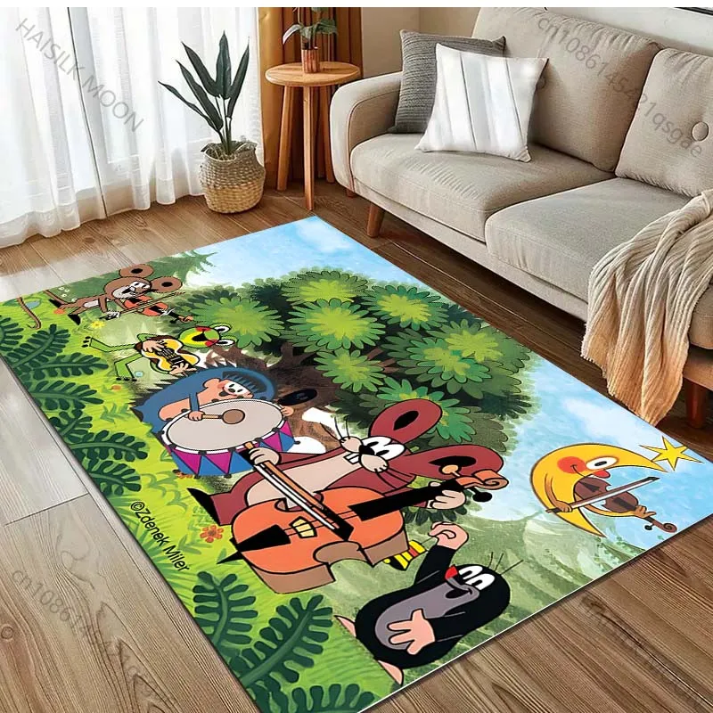 سجادة كرتونية مطبوعة على شكل خلد صغير لغرفة المعيشة وغرفة النوم وأريكة ممسحة ديكور أريكة منطقة الطاولة سجادة أرضية غير قابلة للانزلاق للهدايا #3