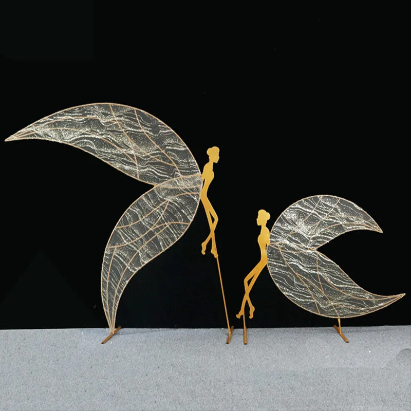 C-201 New Wedding Stage Props Iron Elf Ornaments and Angel Ceiling Pendant Elegant Wedding Road Guide Pendant