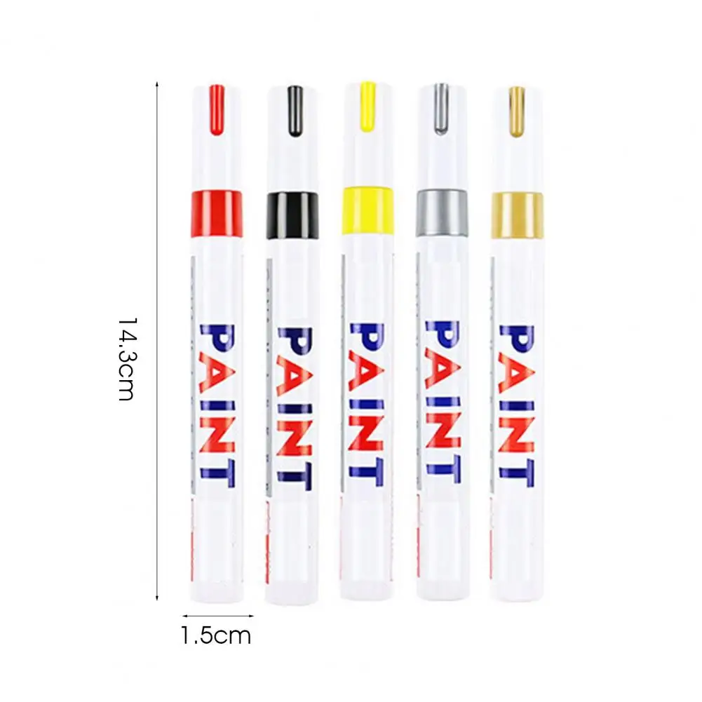 Waterproof Car Paint Pen High Color Saturation Coverage Touch Up Paint Car Wheel Tire Oily Painting Pen Auto Rubber Marker