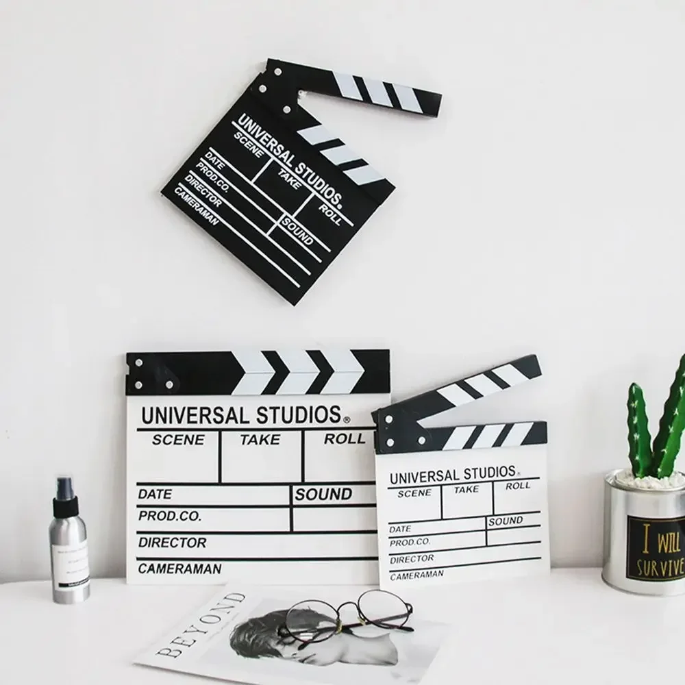 TV Movie Cinema Clapboard Photography Prop per Vlog Recording Hanging Decoration Director Video Scene Clapperboard in legno