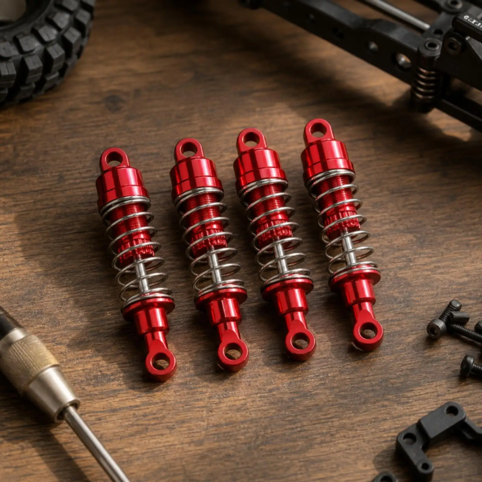 Aluminum Alloy Shock Absorber for RC Vehicle 1 12 Scale Ride Control Damping Tunable Threaded Body Suspension Parts