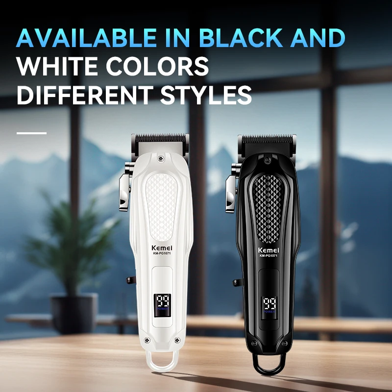 Kemei Barber Blading Hair Cutting Machine Clipper Grooming Cordless Rechargeable Professional Shaver Clippers KM-PG1071