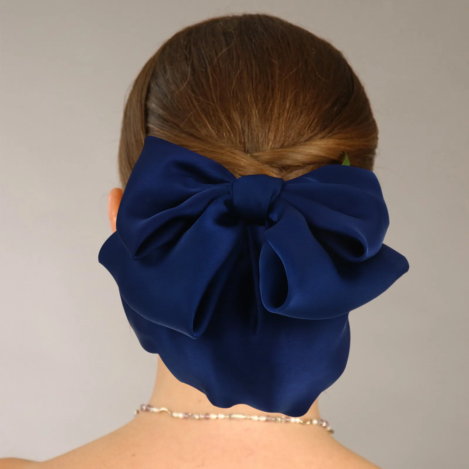 

Large Bow Hairnet Barrette for Women Stylish Bow Bun Cover Hair Clip Snood Net Elegant Formal Uniform Accessory Sweet Fashion