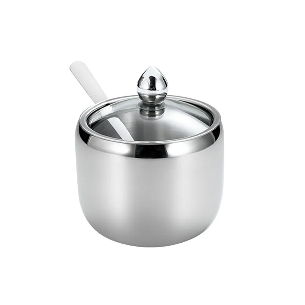 

Stainless Steel Seasoning Jar Kitchen Salt Pepper Spice Storage Canisters Multifunction Condiment Containers for Home Cafe