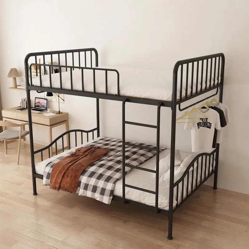 Wrought iron upper and lower beds Bunk Children's upper and lower bunk iron High and low beds Dormitory elevated beds