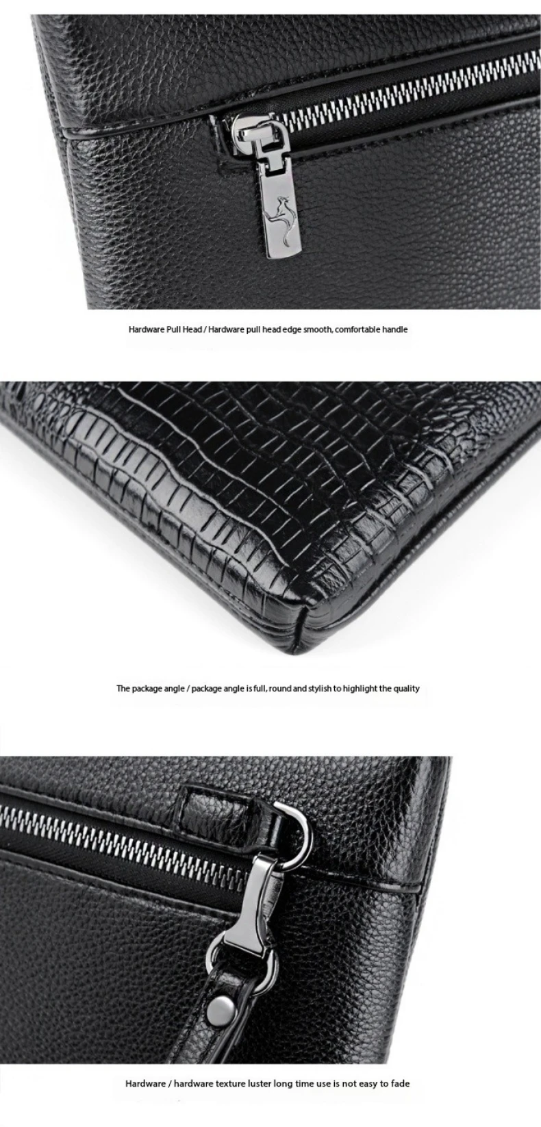 Men's PU Leather Long Wallet Clutch Double Zipper Fashion Black/Brown Casual Business Purse Handy Money Bag