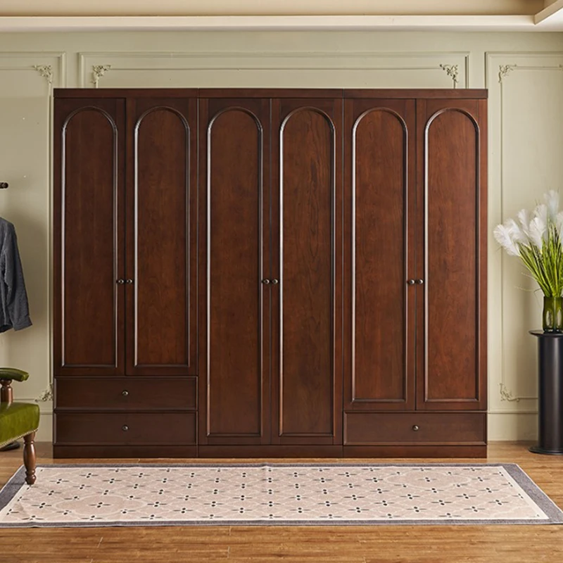 Wooden Big Size Closet Interior Save Space Design Luxury European Accent Clear Cheap Wardrobe Creative Vestidores Home Decor