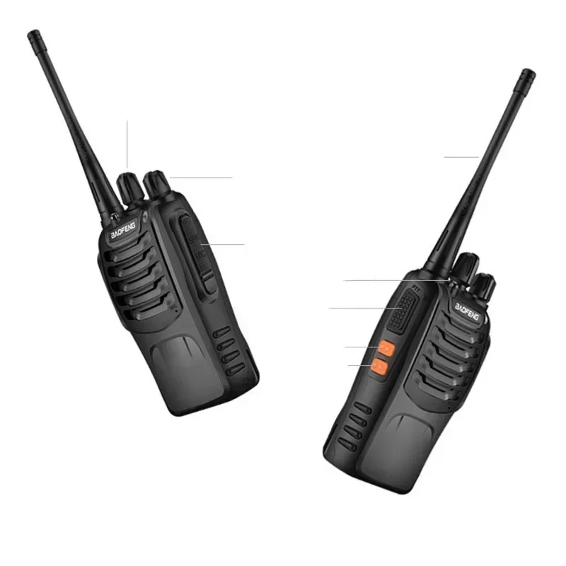 Walkie Talkie UHF BF-888S, Radio jarak jauh dua arah 5W 400-470MHz BF888s H777 untuk berburu hotel