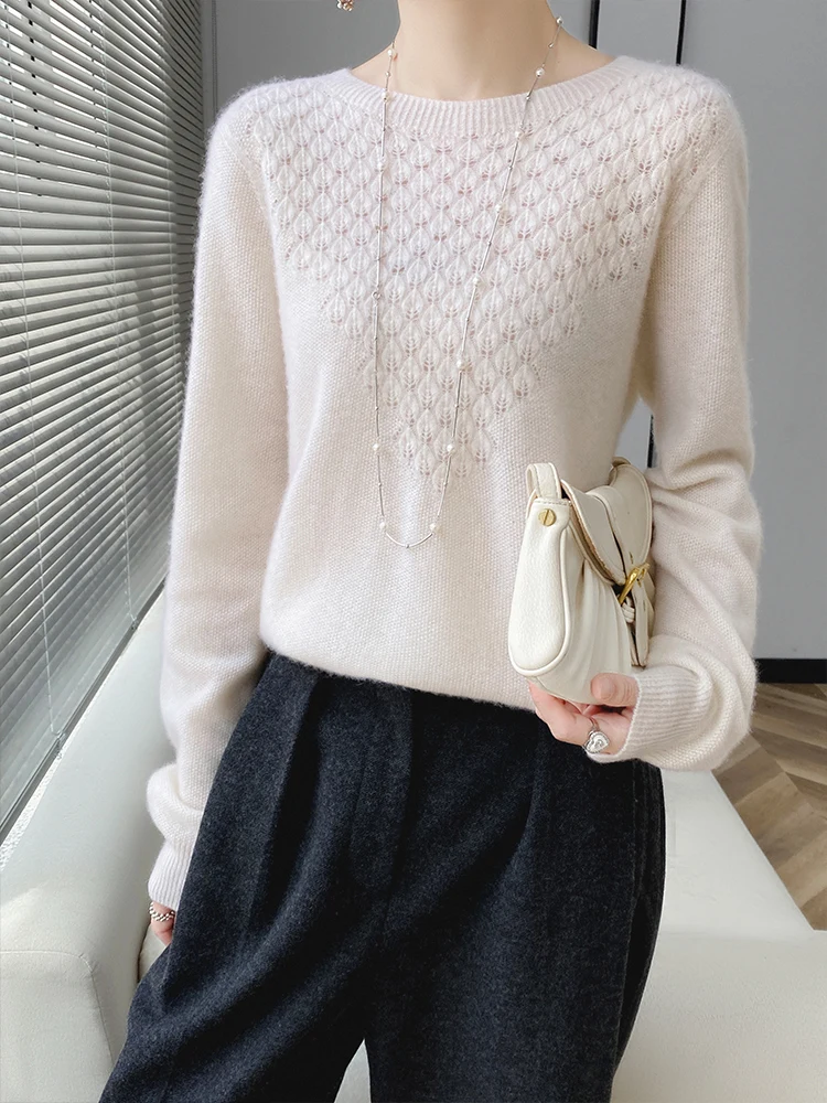 Women's Sweaters 100% Australian Wool O-neck Pullovers New Arrivals Jumper Comfortable Beautiful Fashion Cardigans Lady Clothing