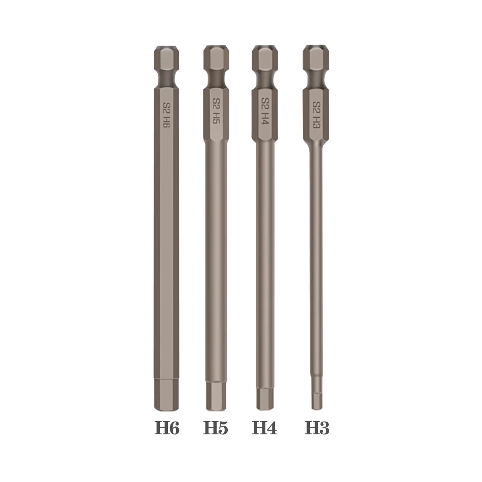 300mm Magnetic 6.35mm Screwdriver Bit 4pcs Hexagonal Bit Manual/Electric Screwdriver Bit 1/4