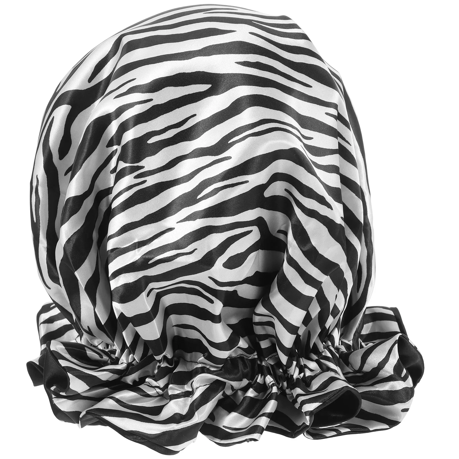 

Stylish Reusable Shower Hat Double Layer Bathing Cap For Women Sleep Bonnet Hair Protector Large Size Durable Elastic Band Hair
