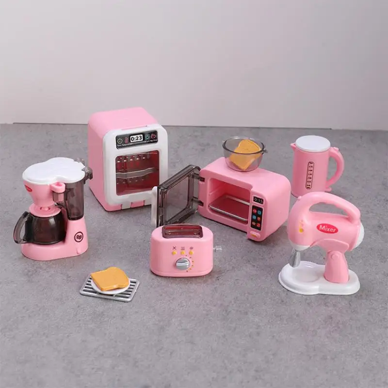 【F】1 Set Doll House Accessories 1:12 Dollhouse Miniature Coffee Machine Egg Beater Bread Machine Home Appliances Decor Toy