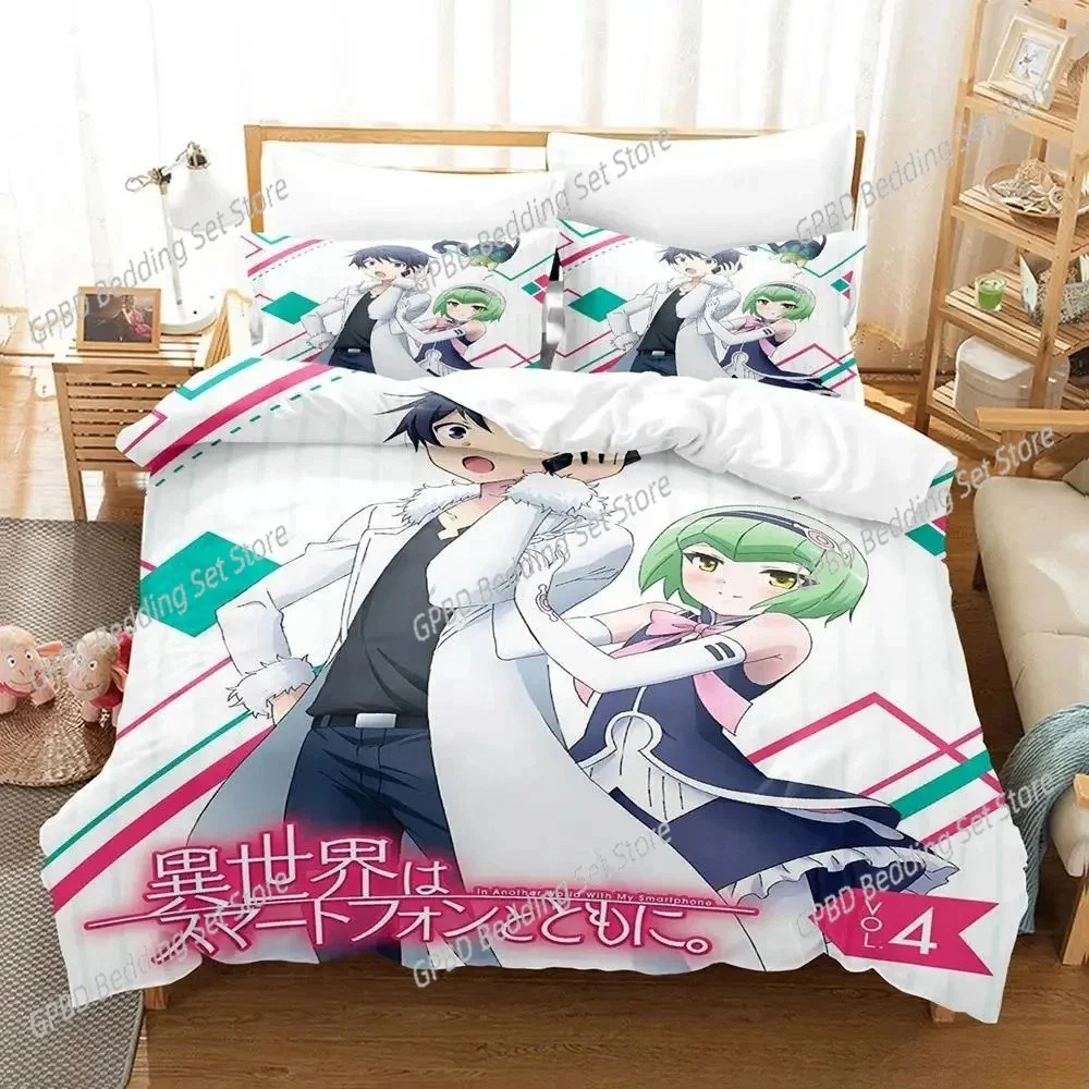 Anime In Another World with My Smartphone Bedding Set Single Twin Full Queen King Size Bed Set Adult Kid Bedroom Duvetcover Sets