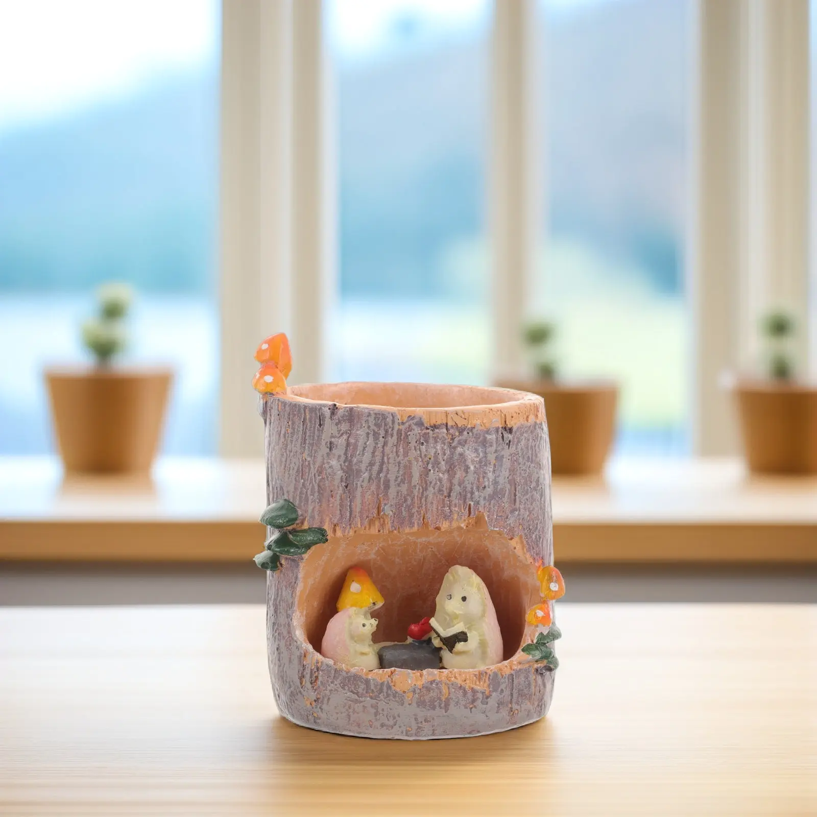 

Кашпо-коробка для цветов и суккулентов в форме ежика из смолы, для сада, дома, террариума, для использования в помещении и на улице