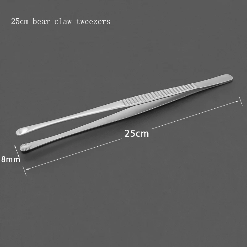 Russian-style stainless steel bear claw forceps oral dental forceps heart valve forceps with teeth tissue forceps surgery