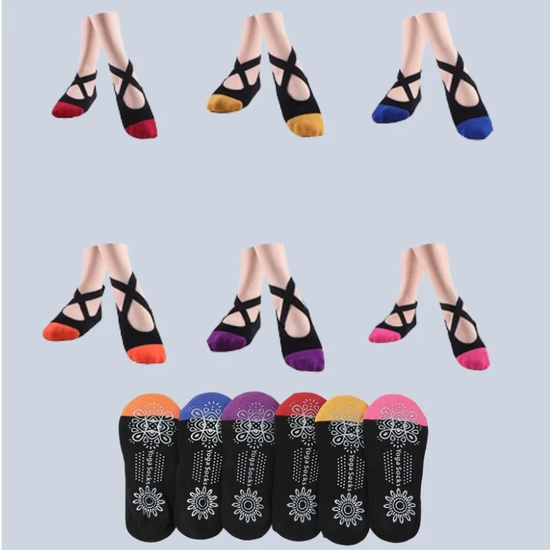 

Женские Нескользящие носки высокого качества для пилатеса, дышащие бандажные носки для йоги, хлопковые носки для фитнеса, танцев, балета, балета, спортивные хлопковые носки