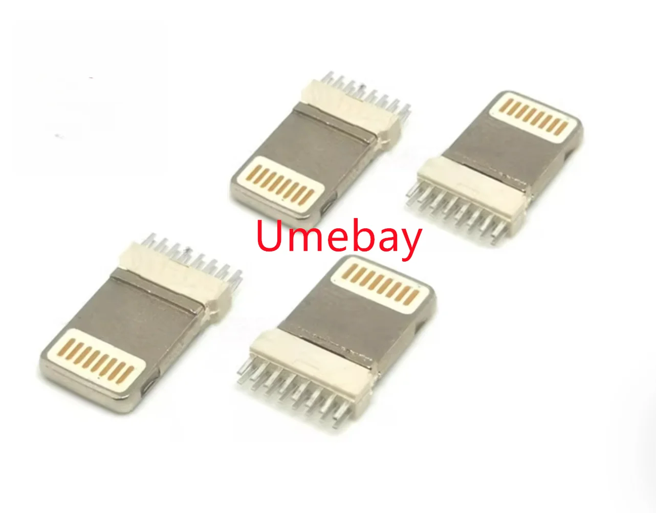 10 pieces，USB interface  male clamp style 8/16PIN iPhone socket 0.6/0.9 spacing without PCB