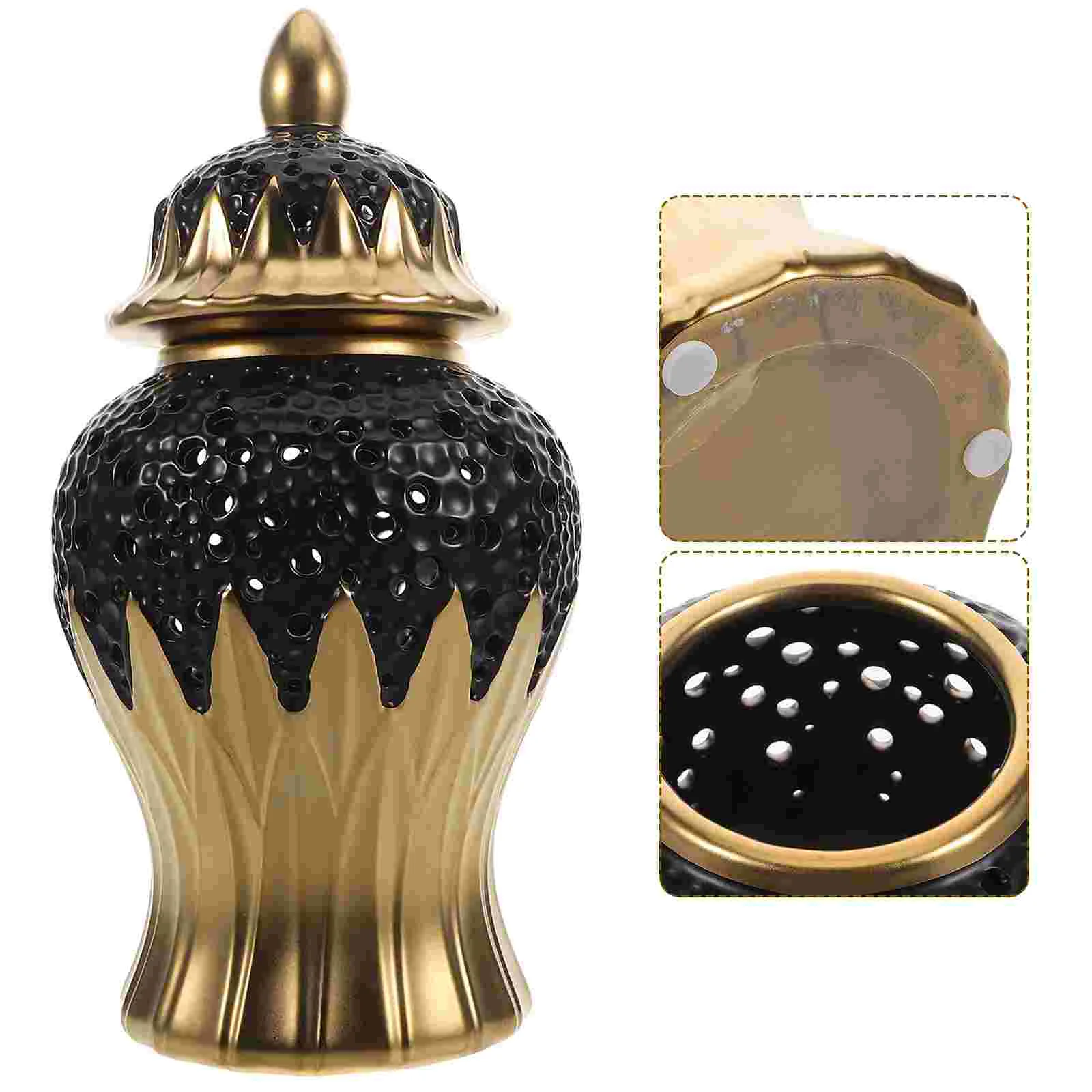 

General Jar Ornaments Storage for Kitchen Ceramic Vase Ginger Home Decorative Use Traditional Shielding Cover Lens