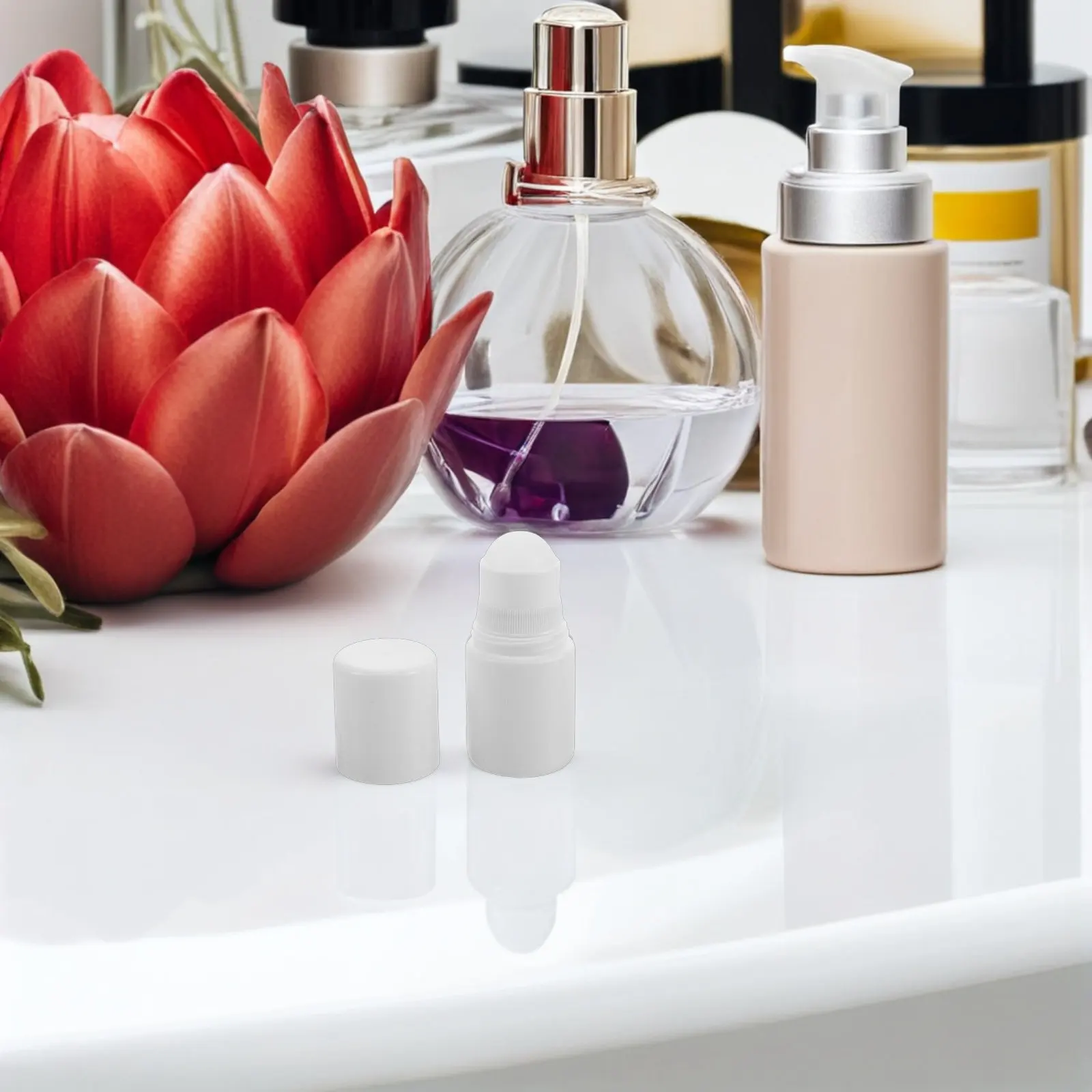 10Pcs Roller Bottles Empty Refillable Roll on Bottles Leak Proof Plastic Rollerball Perfume Essential Oil Body Oil Container