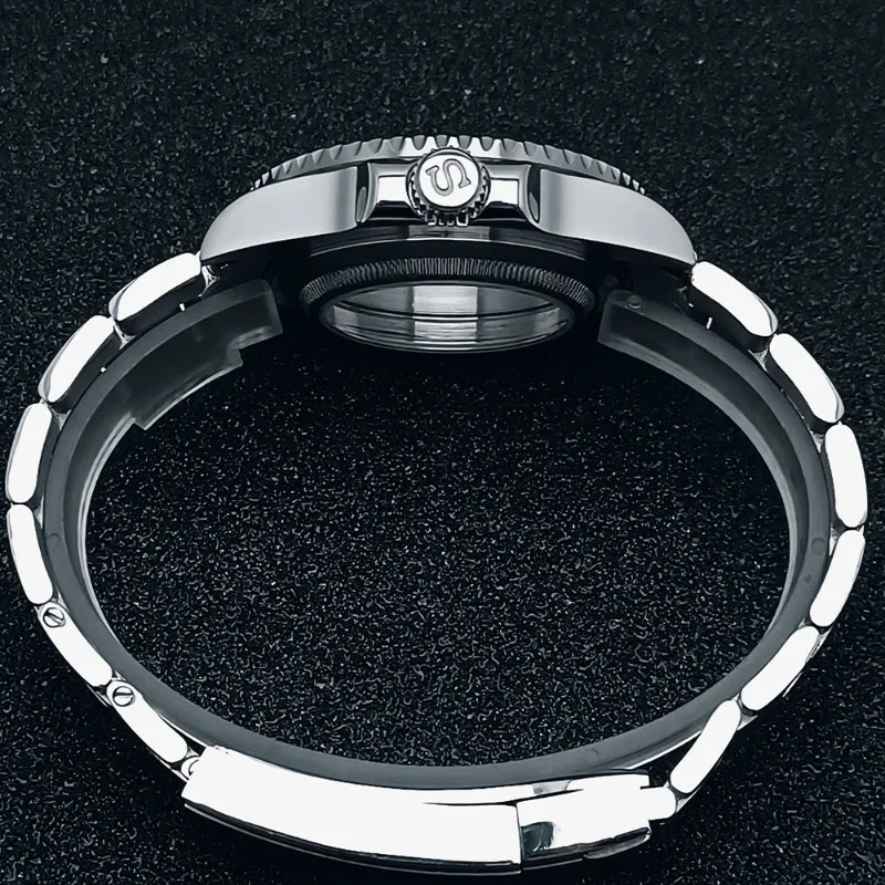40MM Watch Case Modified Accessories Water Ghost Watch Sapphire Silver Mechanical for Men Suitable for NH35 Movement Case NEW