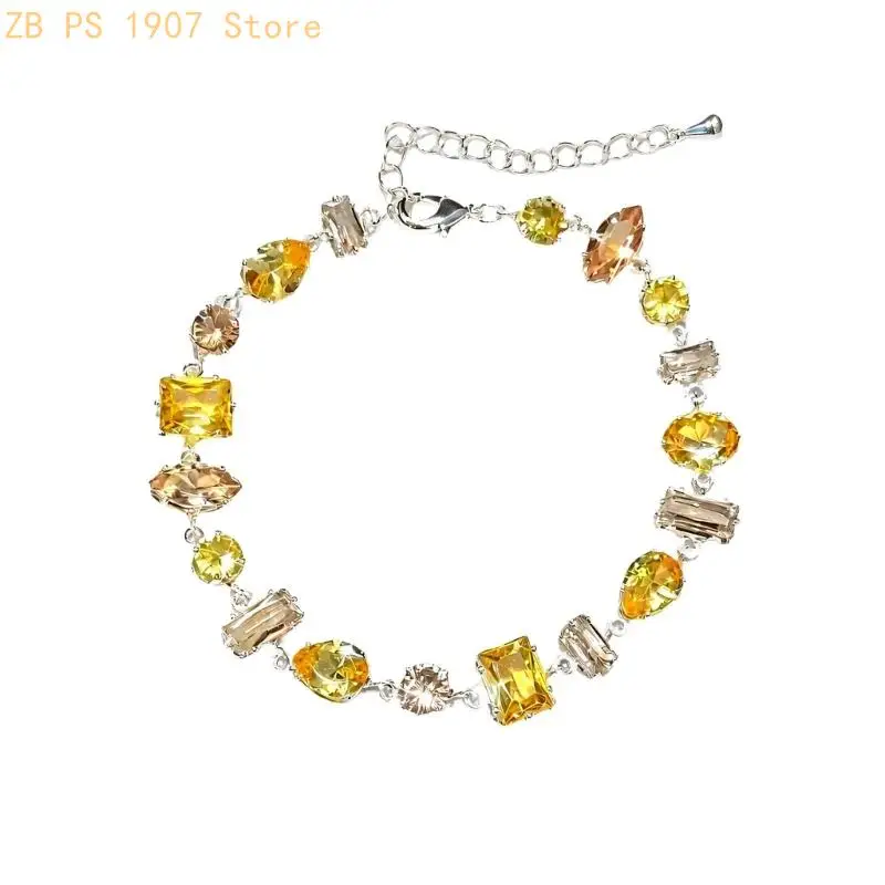 Stone Chain Bracelet with Extender Closure Jewelry for Casual Outfit Styling 55KA