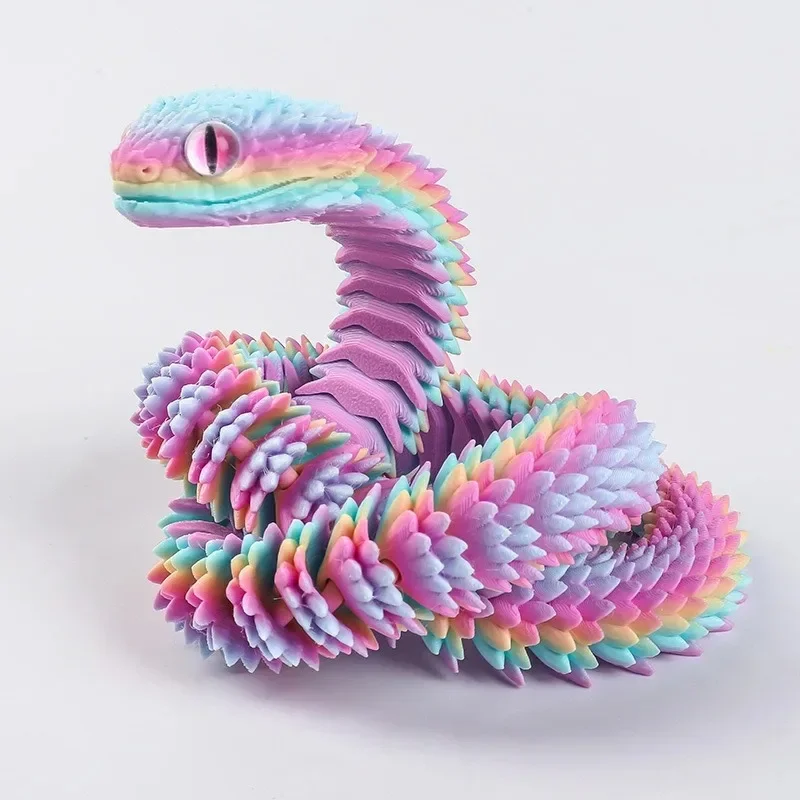 Realistic 3d Printed Movable Snake Figurine Desk Ornament Gift_voghion.com