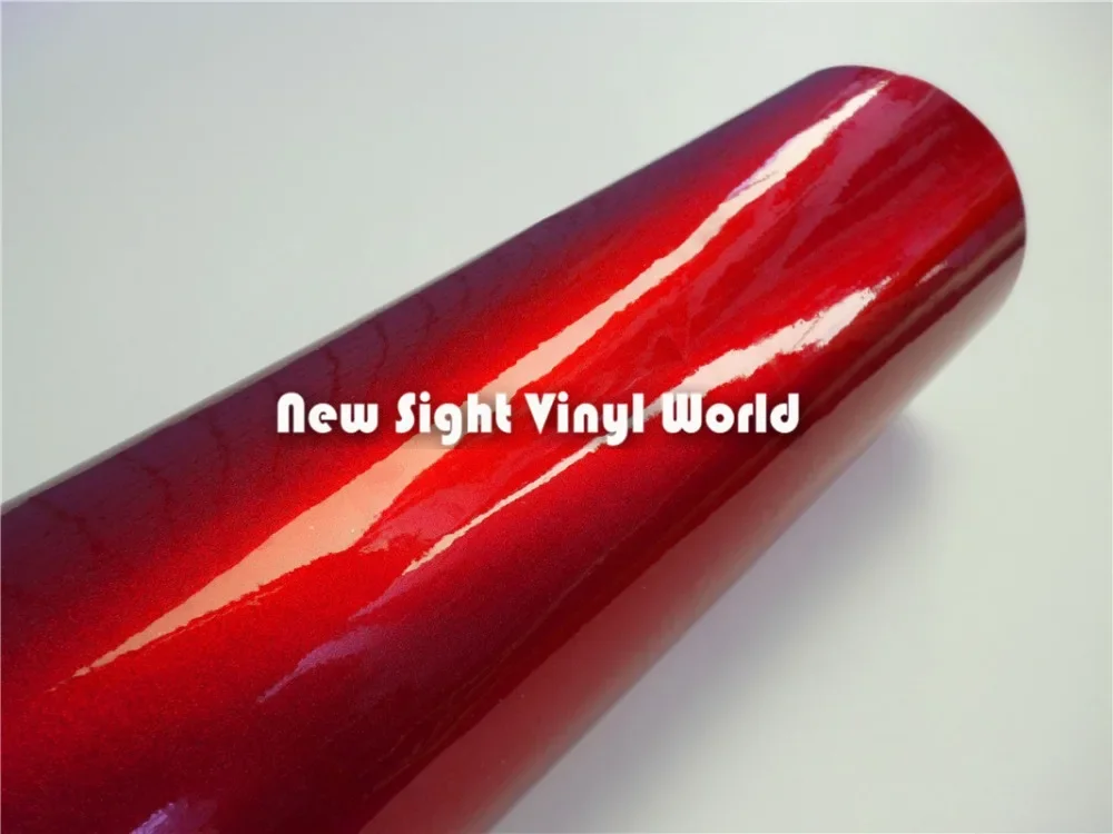 High Quality Glossy Red Metallic Vinyl Car Wrap Shinny Red Metallic Red Vinyl Film Air Free Car Wrapping Film