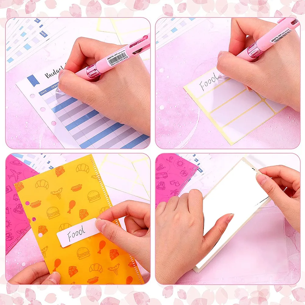 予算内のレジ封筒システム、プランナーメモ帳、マルチカラー、学校の使用と旅行のリーダー、36個