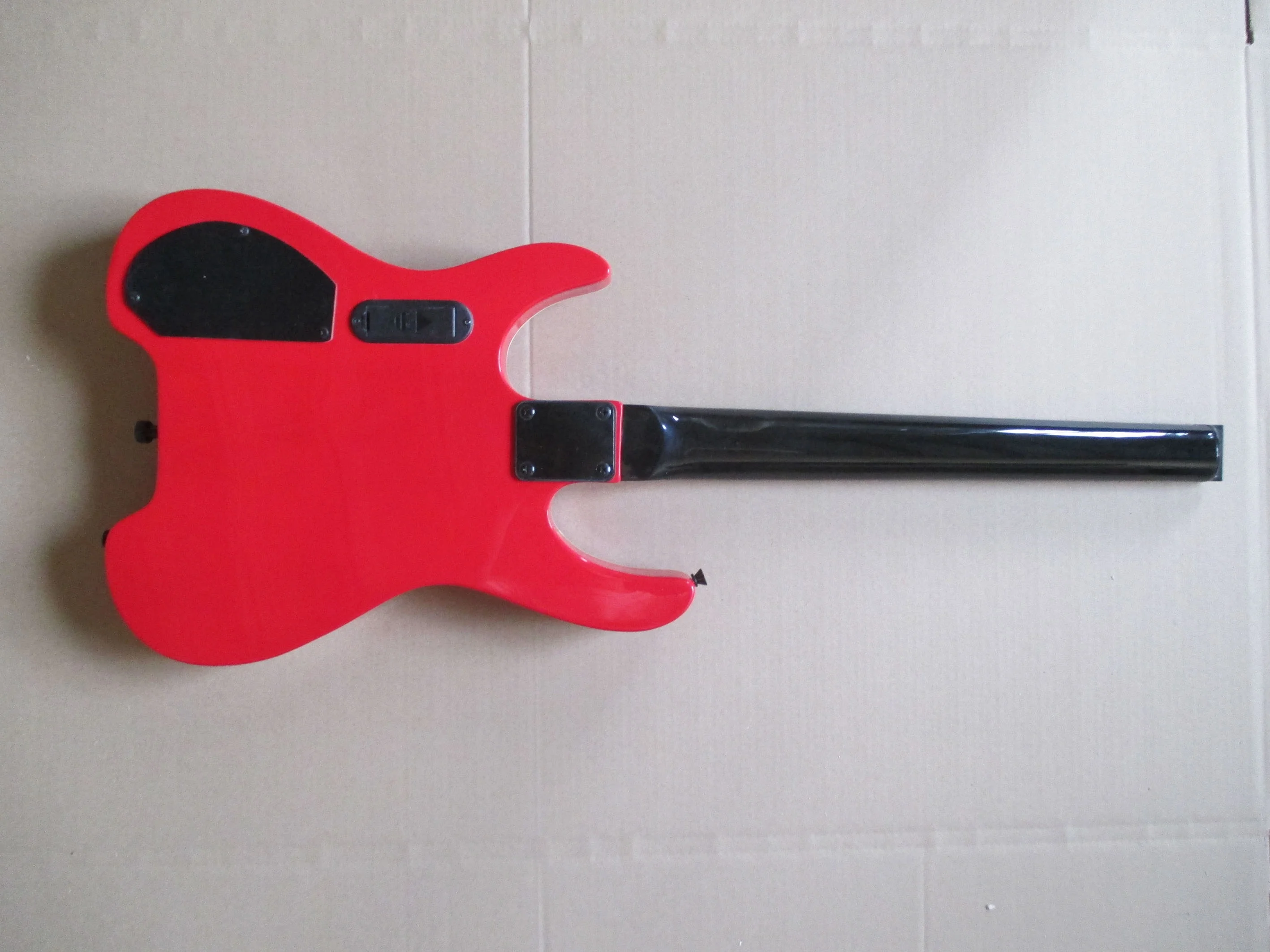 China customized wood electrical guitar kit without head red no rocker electric guitar