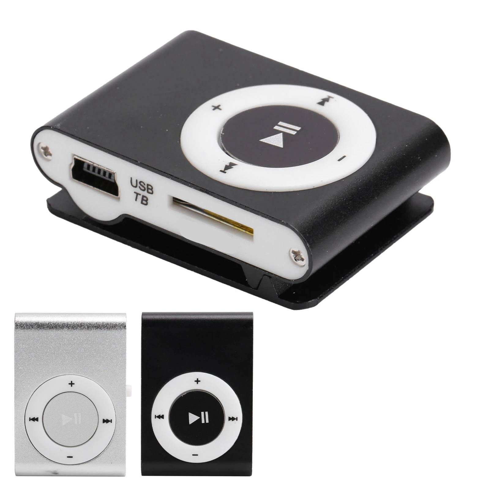 Reproductor multimedia de música Digital portátil, reproductor BackClip MiniMP3 con auriculares y Cable USB, Mini reproductor de música, reproductor de música portátil