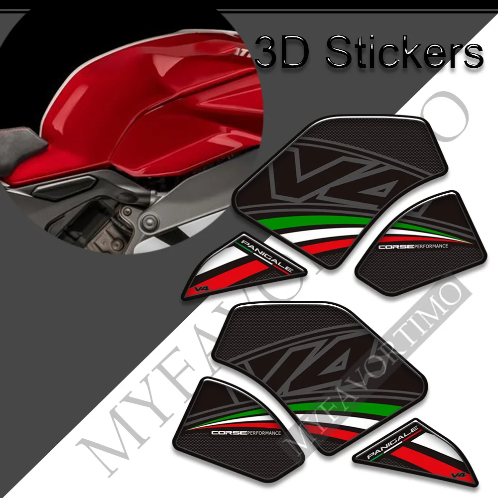 Nova motocicleta 3d adesivos decalques para ducati panigale v4 s r v4r sp 1100 tanque almofada apertos joelho kit gás combustível óleo protetor