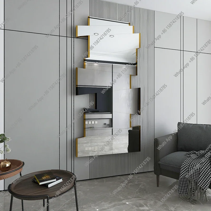 XZL Full Body Mirror Real Non-deforming Winter Wood Vanity Mirror Wall Hanging Special-shaped Dresser Punching Wall Sticker