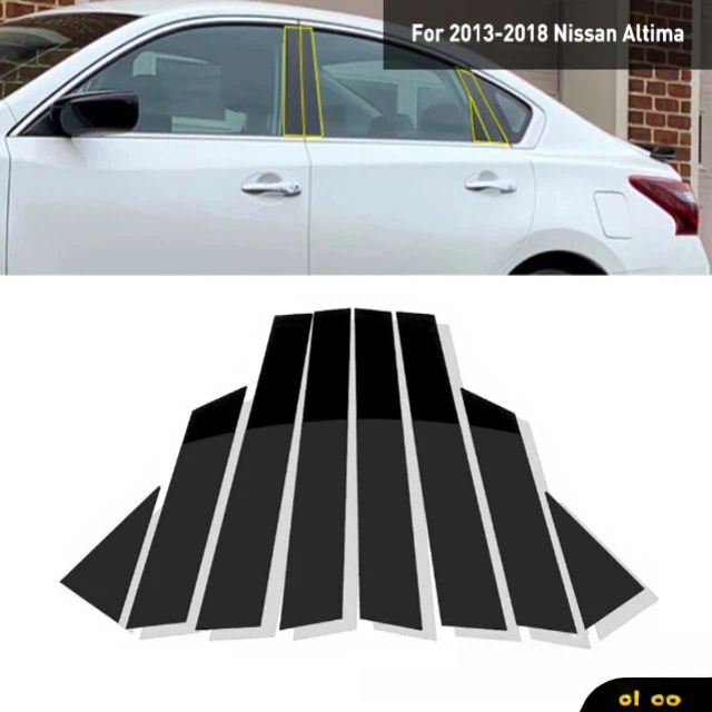

For Nissan Altima 2002-2023 8PCS Window Trim Covers Center Film Column B C Pillar Posts Sticker Car Accessories